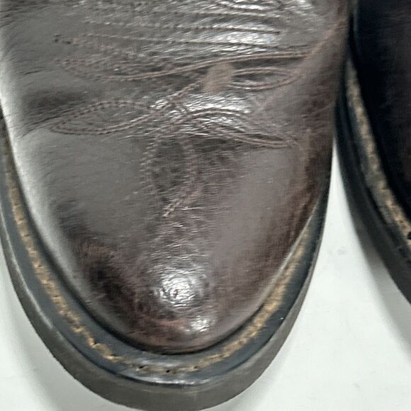 Justin JB1102 Men's 9.5D Brown Leather Almond Toe Boots - Picture 5 of 11